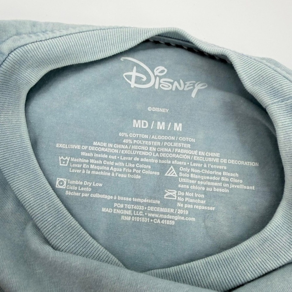 Disney Peter Pan Never Grow Up Acid Wash Blue Graphic Tee Shirt Girls Medium - Picture 4 of 9